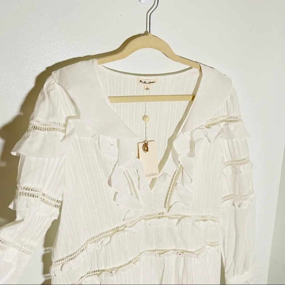 NWT For Love and Lemons Ziggy Pintuck Dress in White - Picture 6 of 8